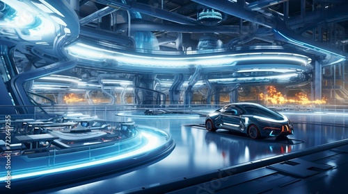  Automated robotics futuristic electric cars factory © CREATIVE STOCK