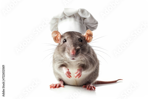 Chef rat, isolated on white background photo