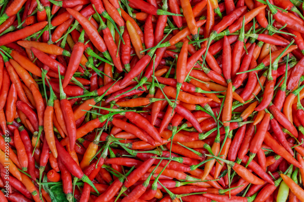 top view of cabai or bird's eye chili top view of cabai or bird's eye chili