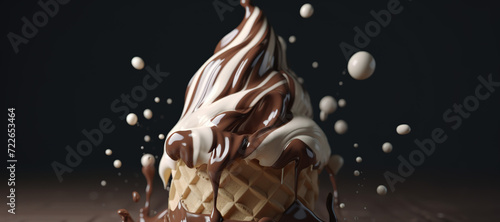 splash of vanilla chocolate cone ice cream 26