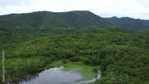 Wallpaper Mural Aerial view of the lake in the mountainous area of South Kalimantan located in Sungai Dua village Torontodigital.ca