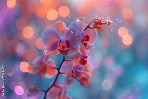 Abstract Orchids in a Beautiful Background