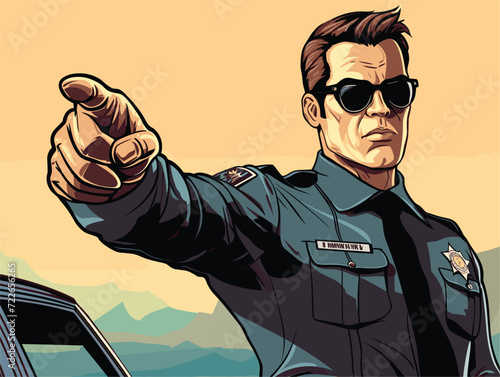 police with sunglass