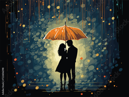 couple under the umbrella 