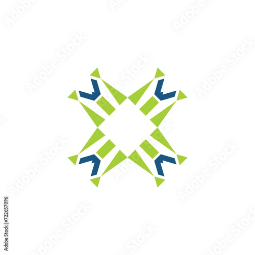 Vector creative letter x colorful icon logo design