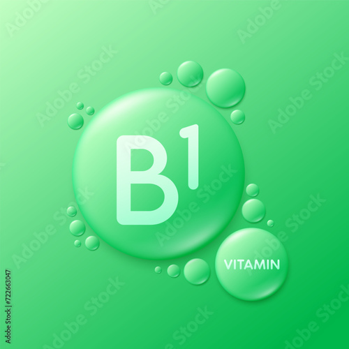 Serum drops water gel green vitamin B1. For cosmetic design beauty care. Hyaluronic acid and collagen lotion. Vitamins complex liquid oil jelly from nature treatment nutrition skin care. Vector.
