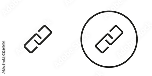 black and white line link icon vector design