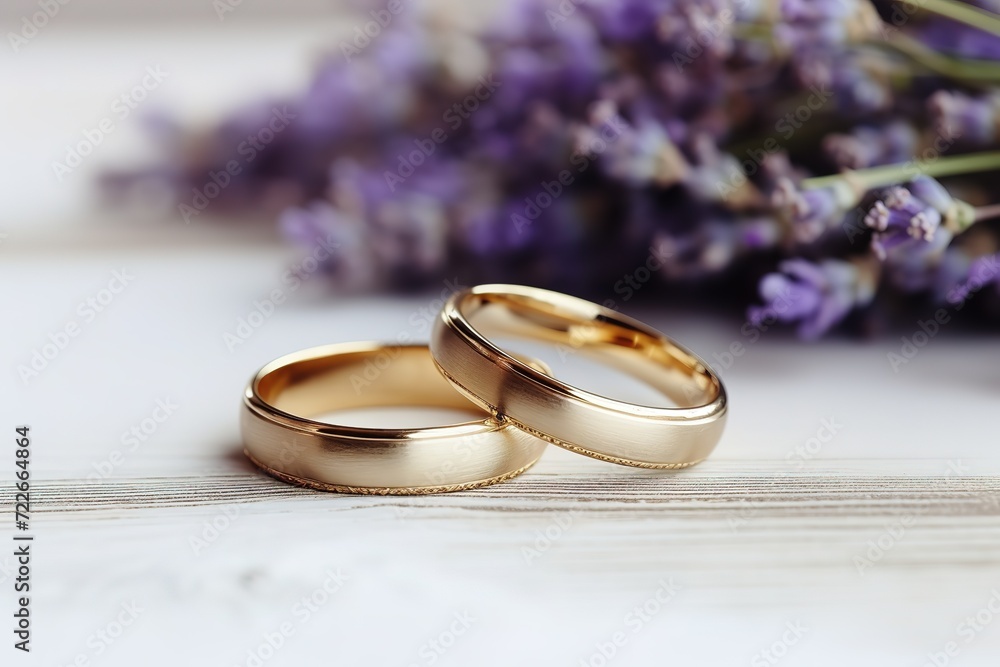 Gold ring with a simple, elegant pattern, looks luxurious Gold ring with a simple, elegant pattern, looks luxurious