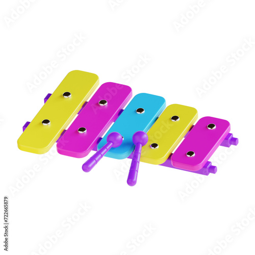 3d rendering xylophone icon illustration