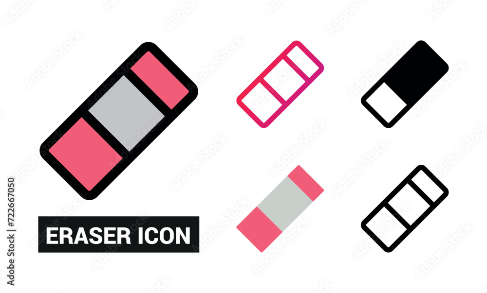 Eraser Icon Set Vector Illustration Eraser Icon Set Vector Illustration