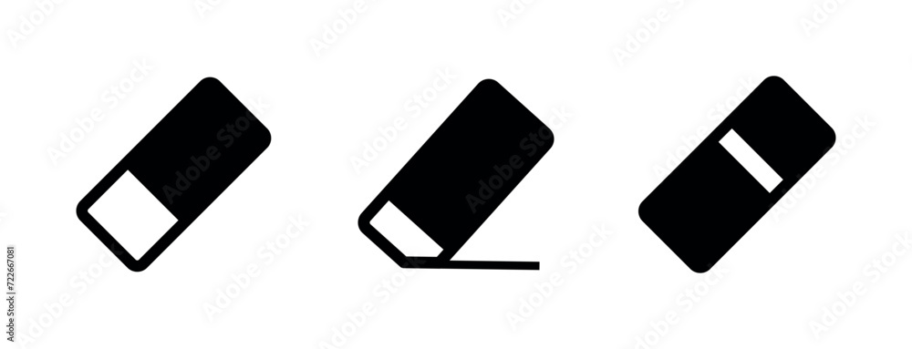 Eraser Icon. Glyph Style Eraser Fill Icon Vector Illustration Eraser Icon. Glyph Style Eraser Fill Icon Vector Illustration