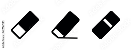 Eraser Icon. Glyph Style Eraser Fill Icon Vector Illustration photo