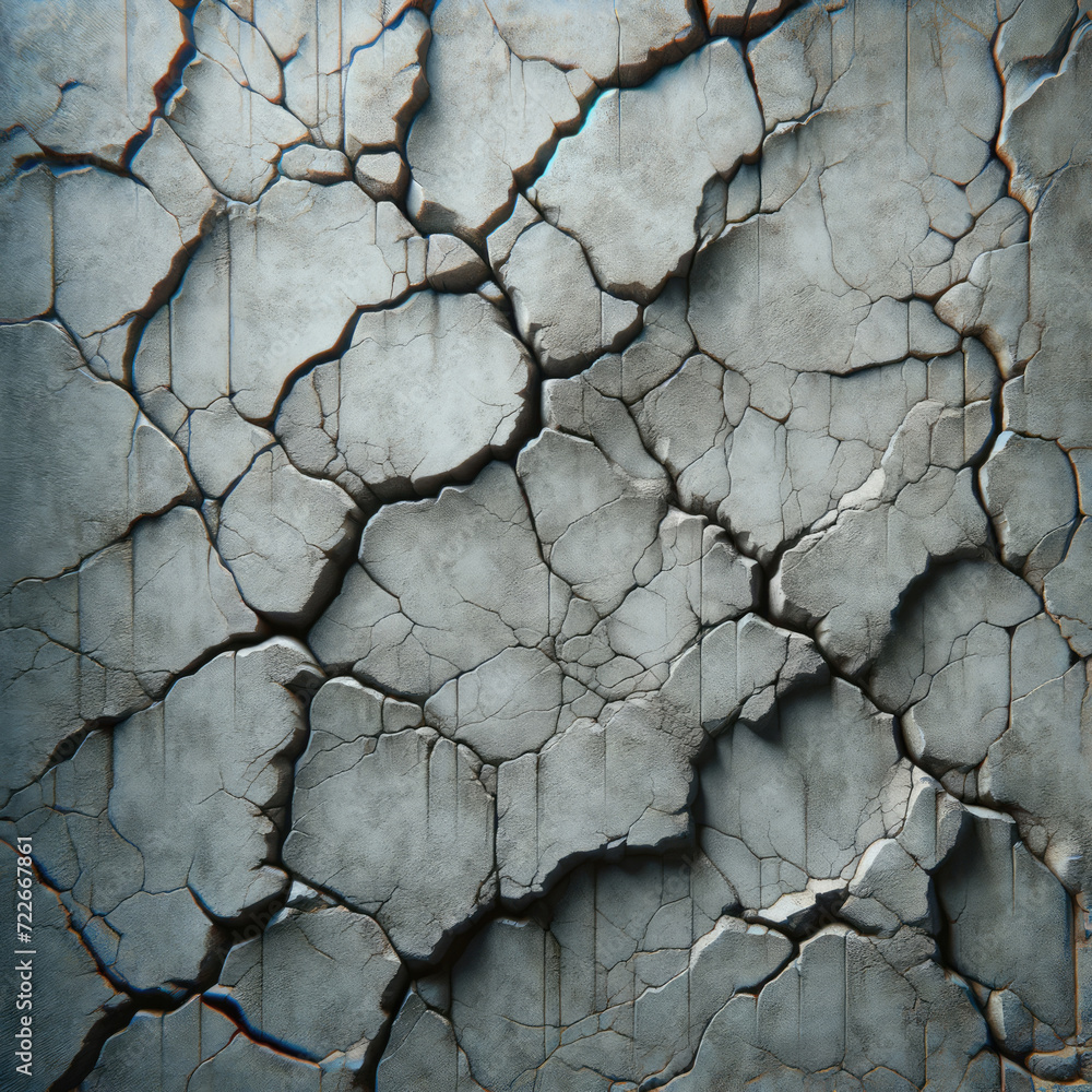 Obraz premium An image depicting multiple cracks on a cement wall