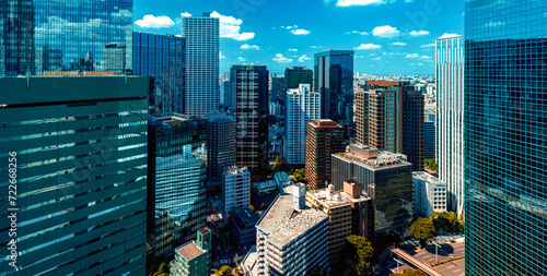 Photography Skyscrapers towering above the cityscape of Shinjuku, Tokyo, Japan