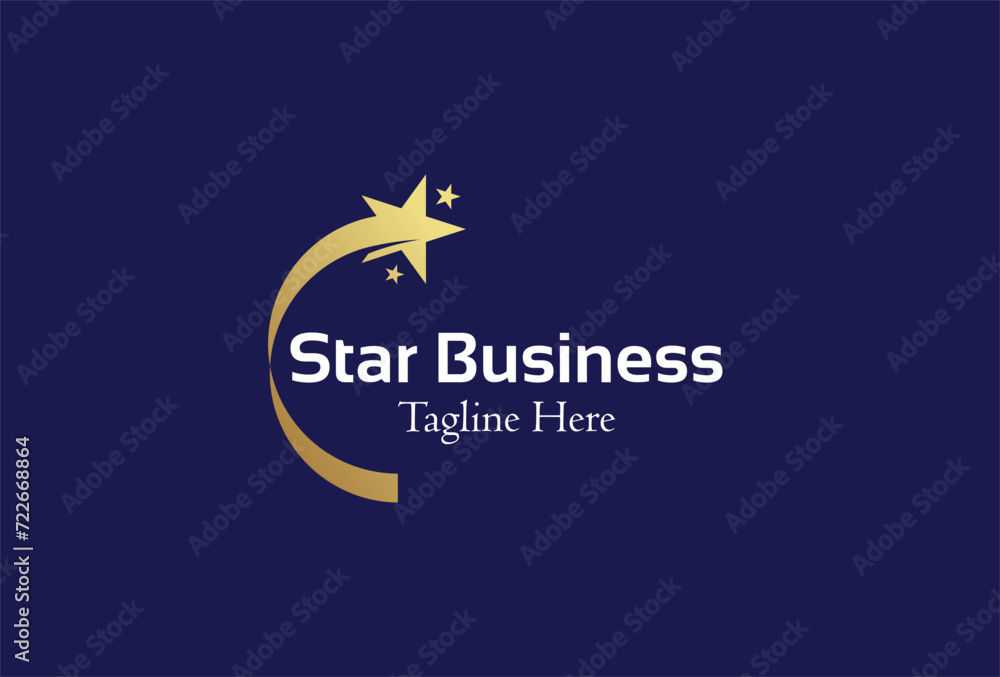 Naklejka premium modern golden star logo icon vector concept illustration