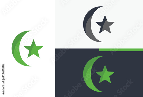 moon star logo icon vector isolated