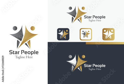 people star logo icon vector isolated