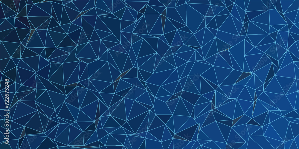 Abstract Low Poly with line. Neural network with triangle shapes Design. Modern triangular technology with Blue gradient with Geometric pattern background. Creative modern infographics concept. Abstract Low Poly with line. Neural network with triangle shapes Design. Modern triangular technology with Blue gradient with Geometric pattern background. Creative modern infographics concept.