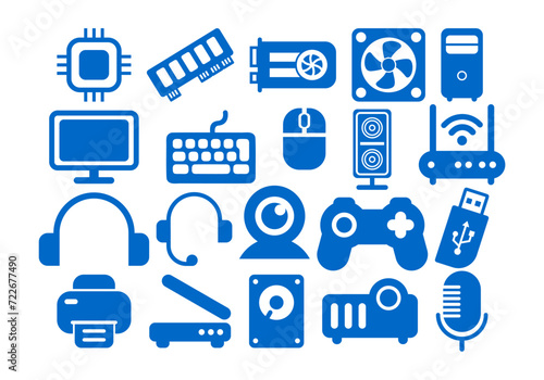 Computer Part Icon Element Set