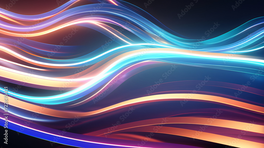 Neon Energy Wave: Abstract Digital Art with Flowing Lines and Colorful Motion Neon Energy Wave: Abstract Digital Art with Flowing Lines and Colorful Motion