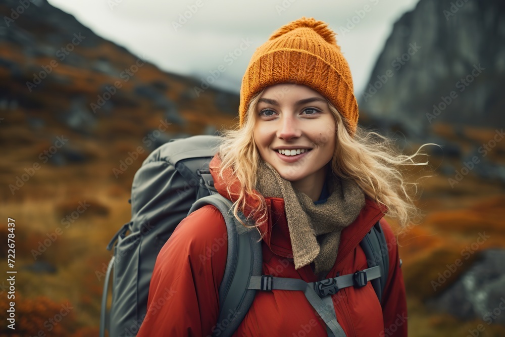 mountain hiking woman mountain hiking woman