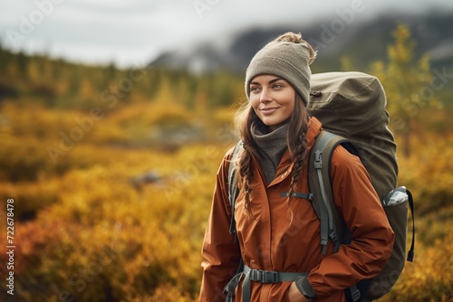 mountain hiking woman
