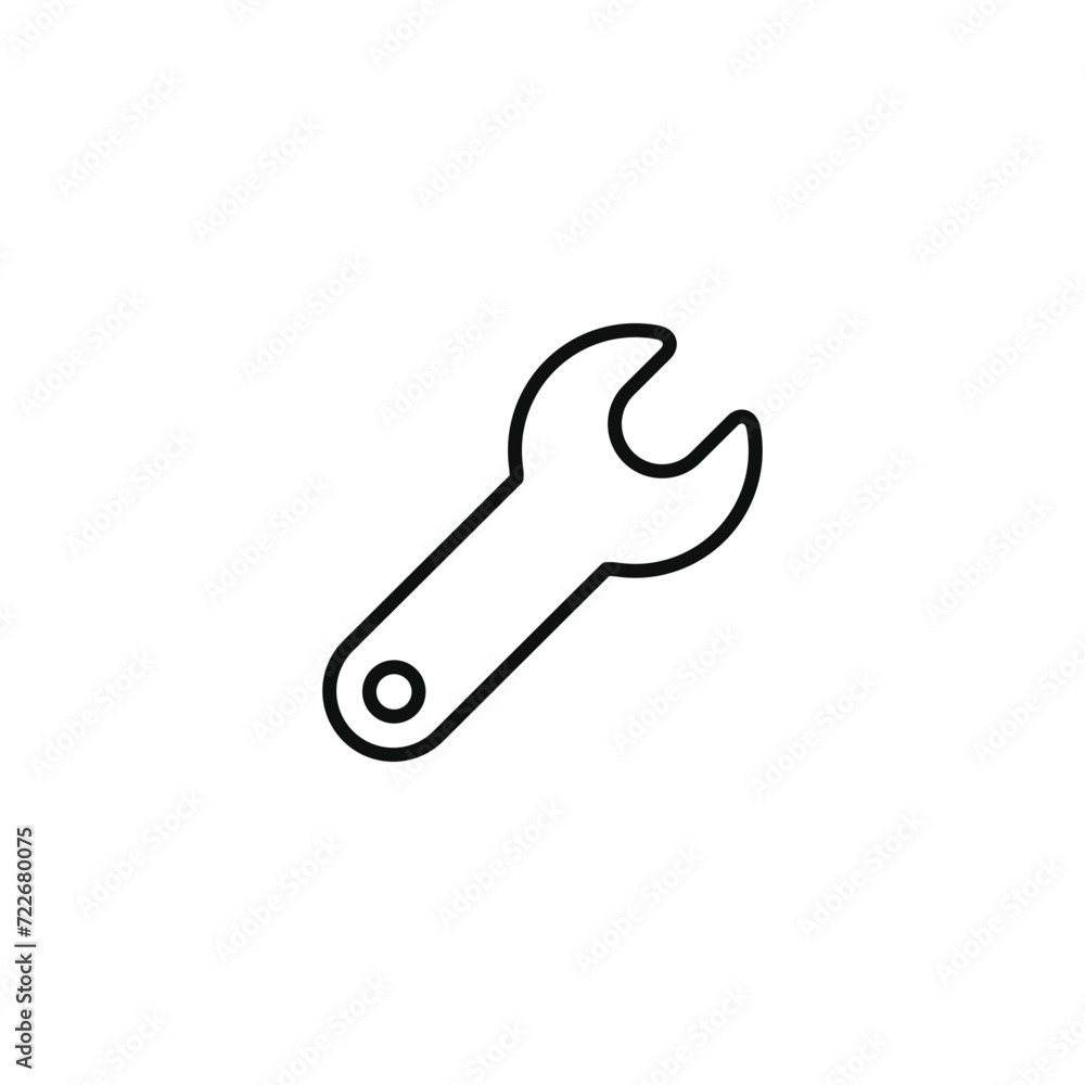 Wrench line icon isolated on transparent background Wrench line icon isolated on transparent background