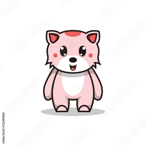 Illustration Cute Cat Mascot Logo