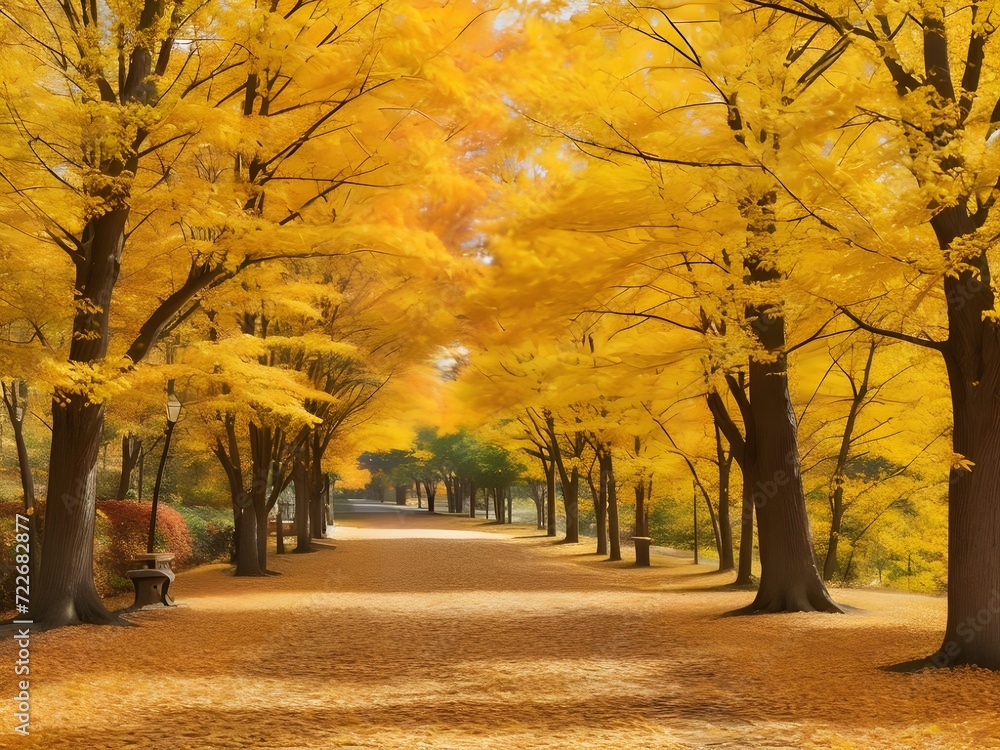 Fototapeta premium autumn trees in the park