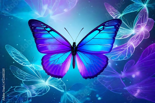 butterfly on blue background © Amelia Alex