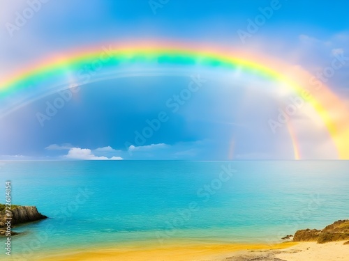 rainbow on the beach © Abida
