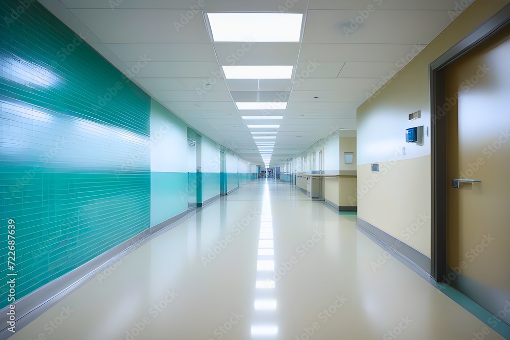 hospital hallway with copy space area
