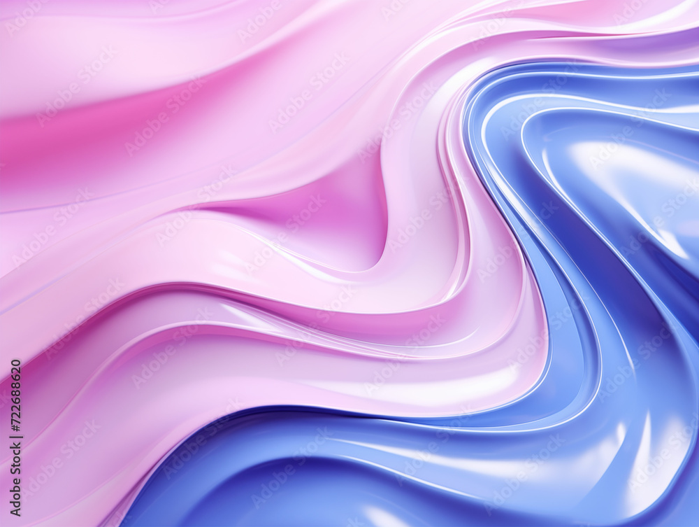 Dive into the mesmerizing allure of an abstract pink and blue wave texture with a glossy finish, shaped canvas, and fluid impressions in light violet and light gray hues. Dive into the mesmerizing allure of an abstract pink and blue wave texture with a glossy finish, shaped canvas, and fluid impressions in light violet and light gray hues.