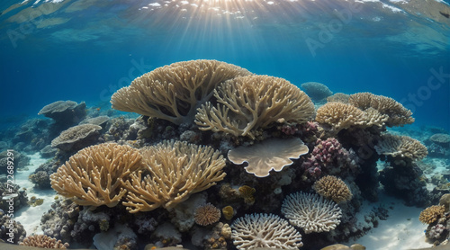 View of coral reefs from the sea