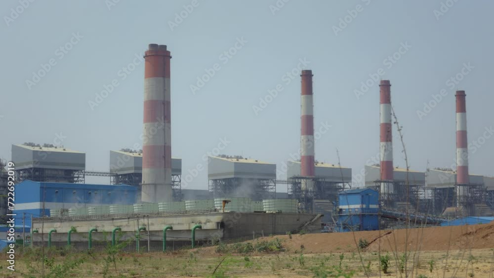 Oil and gas tanks with fuming pipes in the power plant. Oil and gas tanks with fuming pipes in the power plant.
