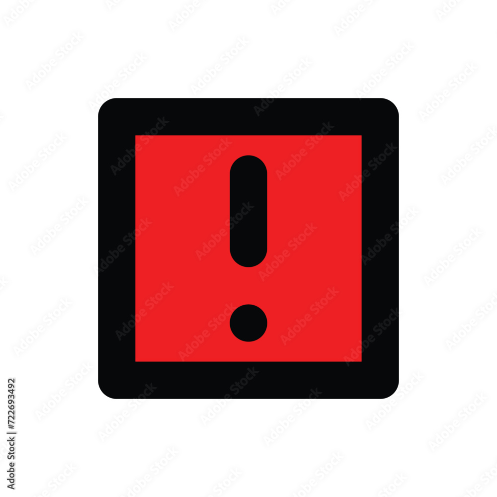 exclamation mark of square red alert warning traffic icon sign vector flat design for website app mobile UI exclamation mark of square red alert warning traffic icon sign vector flat design for website app mobile UI