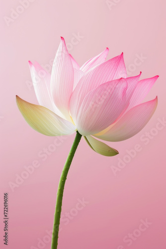 Pink lotus flower soft elegant vertical background  card template