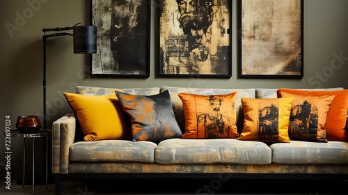 Different decor styles of vantage and modern sofa cushon  photo
