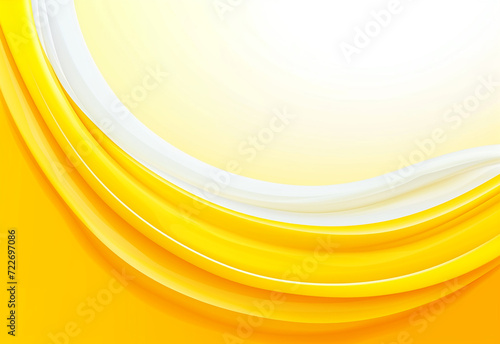 Abstract Yellow White Wave Background Design with Empty Space for Text