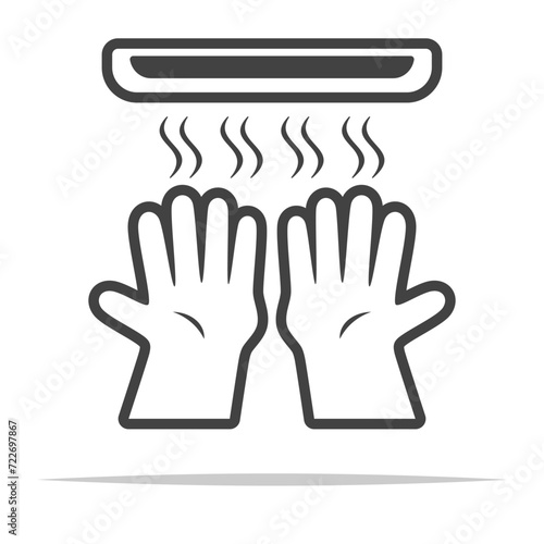 Hand dryer icon transparent vector isolated