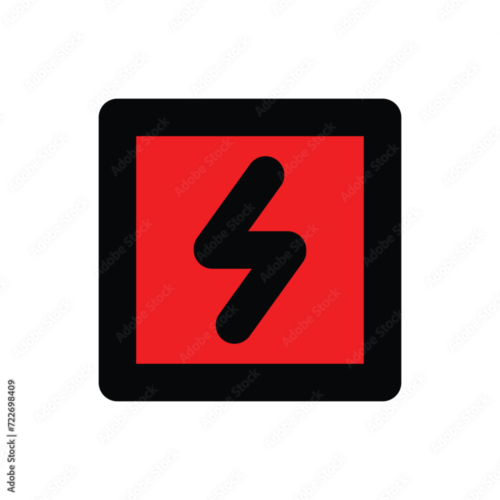 high volt danger caution sign of red square alert electrical hazard traffic warning danger icon design vector flat design for website mobile isolated on white Background high volt danger caution sign of red square alert electrical hazard traffic warning danger icon design vector flat design for website mobile isolated on white Background
