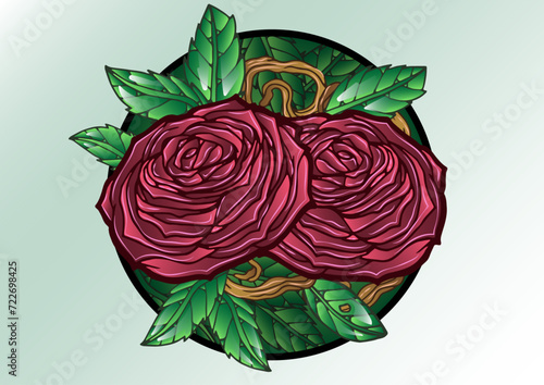 Awesome flower illustration in colorful style, suitable for merchandise, souvenir, wall art, stickers