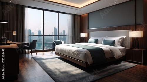 Luxury bedroom interior design. Generative AI