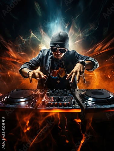 DJ plays