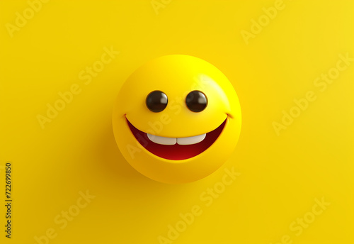 Funny smiley face on office background. Positive mood