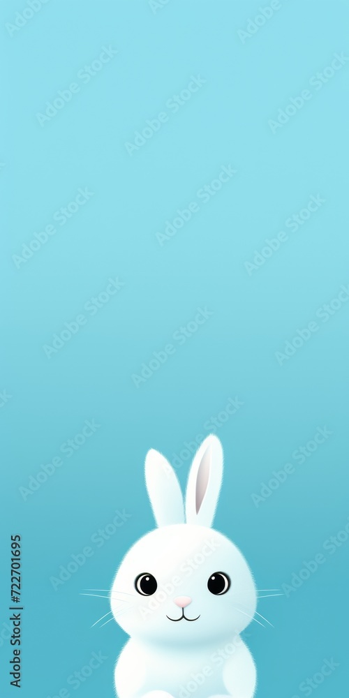 Fototapeta premium Close - up: easter bunny , cartoon, minimalism, HD, 8K --ar 1:2 --style raw Job ID: 100d14cb-4ea7-4427-a1de-f9c9f76948f4