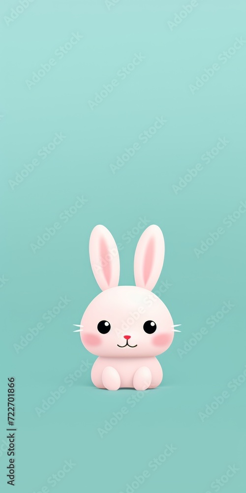 Fototapeta premium Close - up: easter bunny , cartoon, minimalism, HD, 8K --ar 1:2 --style raw Job ID: aa37849c-ee1d-43d6-81df-6a9308c8ec3b