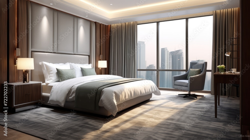 Luxury bedroom interior design. Generative AI Luxury bedroom interior design. Generative AI