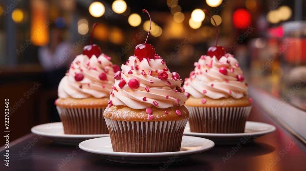 Appetizing cupcakes close-up. With delicious sweet berries. Appetizing cupcakes close-up. With delicious sweet berries.
