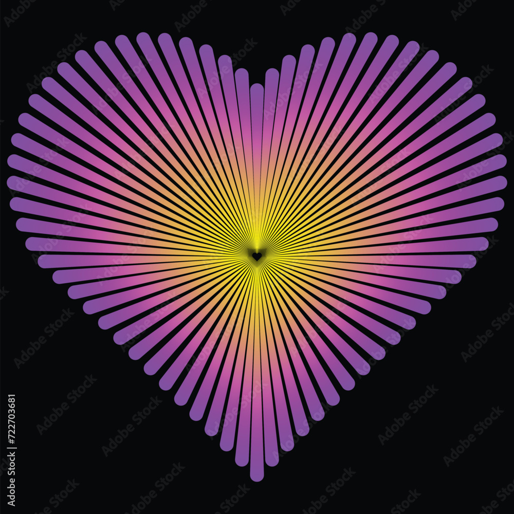Gradient line art of basic shapes, Hart Gradient line art of basic shapes, Hart